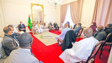 Photo de Le Président de la République rencontre les représentants de la colonie mauritanienne en France
